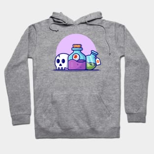 Skull And Poison Cartoon Vector Icon Illustration Hoodie